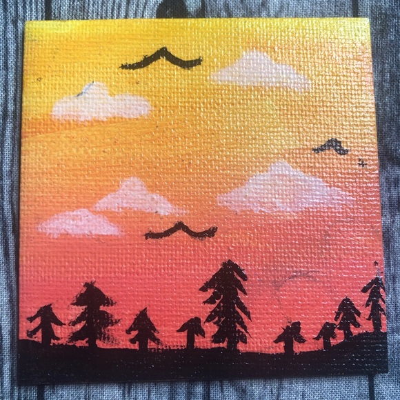 Other - ⚡️Hand painted 3x3 canvas acrylic painting
